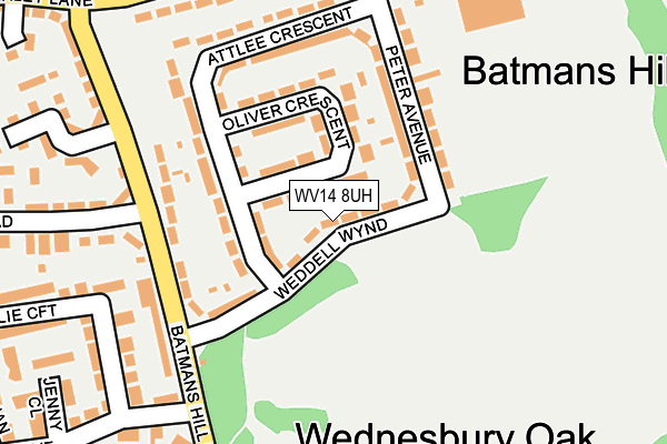 WV14 8UH map - OS OpenMap – Local (Ordnance Survey)