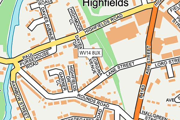 WV14 8UX map - OS OpenMap – Local (Ordnance Survey)