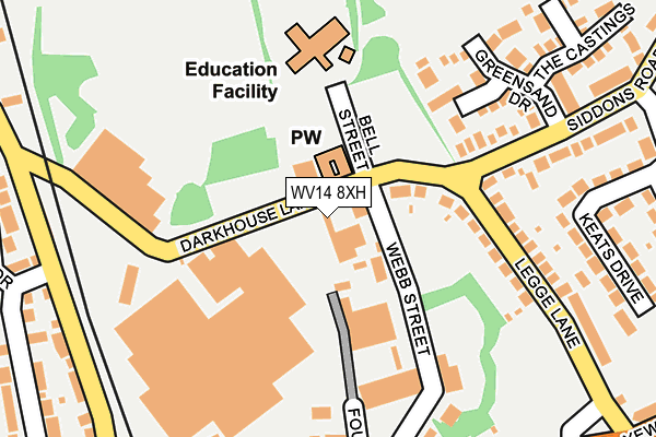 WV14 8XH map - OS OpenMap – Local (Ordnance Survey)