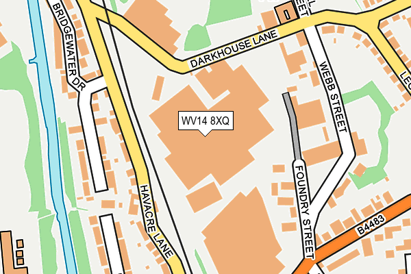 WV14 8XQ map - OS OpenMap – Local (Ordnance Survey)