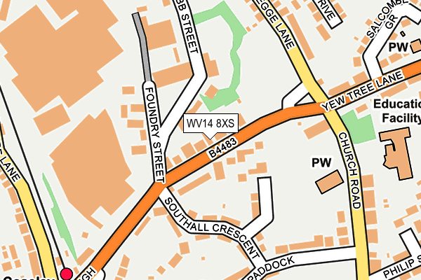 WV14 8XS map - OS OpenMap – Local (Ordnance Survey)