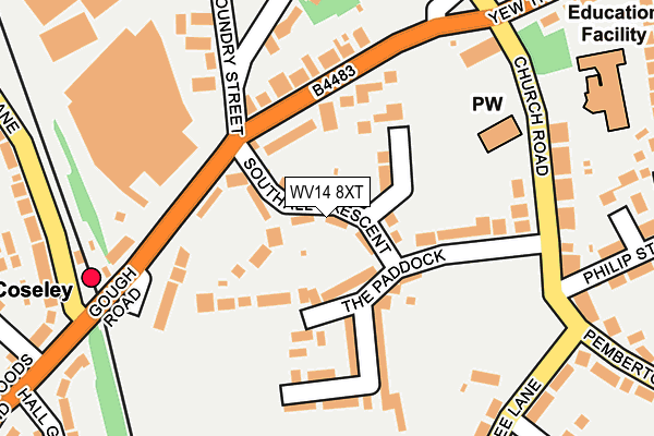 WV14 8XT map - OS OpenMap – Local (Ordnance Survey)