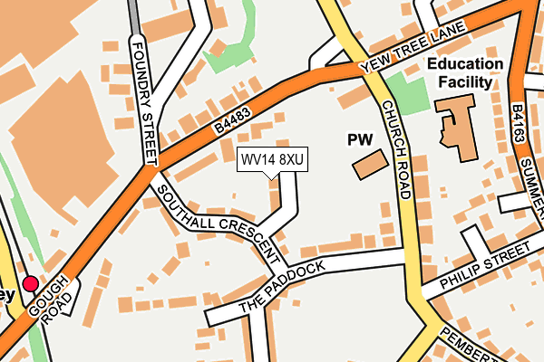 WV14 8XU map - OS OpenMap – Local (Ordnance Survey)