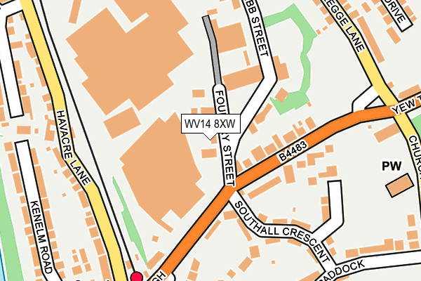 WV14 8XW map - OS OpenMap – Local (Ordnance Survey)