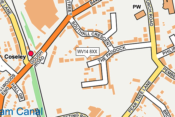 WV14 8XX map - OS OpenMap – Local (Ordnance Survey)