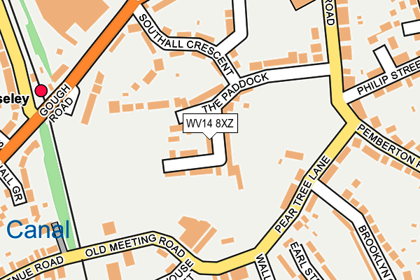 WV14 8XZ map - OS OpenMap – Local (Ordnance Survey)