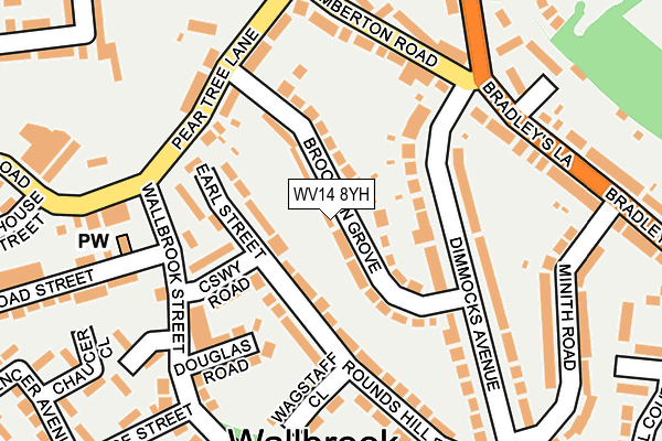 WV14 8YH map - OS OpenMap – Local (Ordnance Survey)