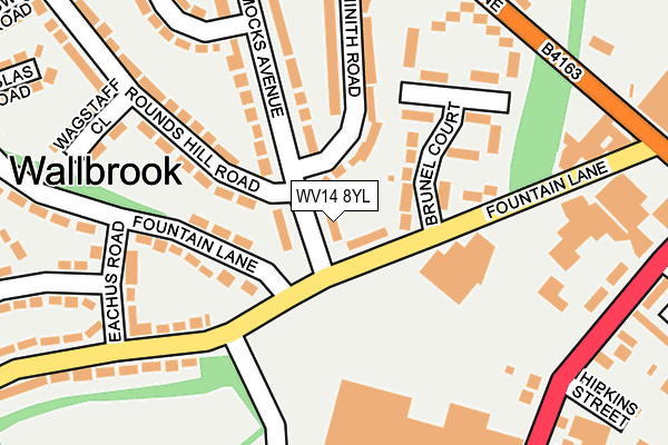 WV14 8YL map - OS OpenMap – Local (Ordnance Survey)