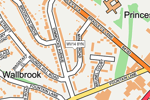 WV14 8YN map - OS OpenMap – Local (Ordnance Survey)