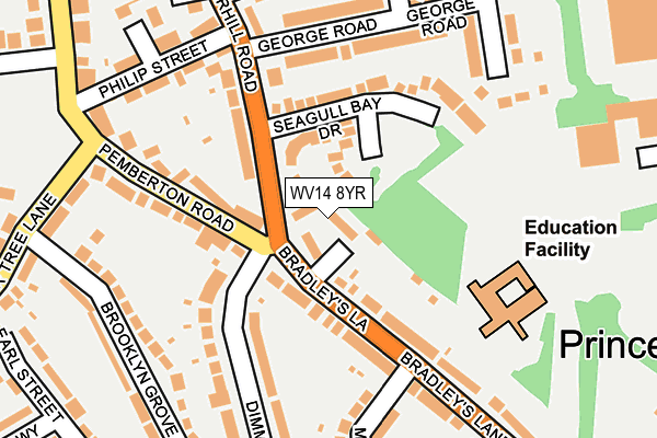 WV14 8YR map - OS OpenMap – Local (Ordnance Survey)