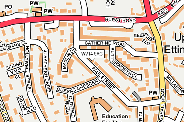 WV14 9AG map - OS OpenMap – Local (Ordnance Survey)
