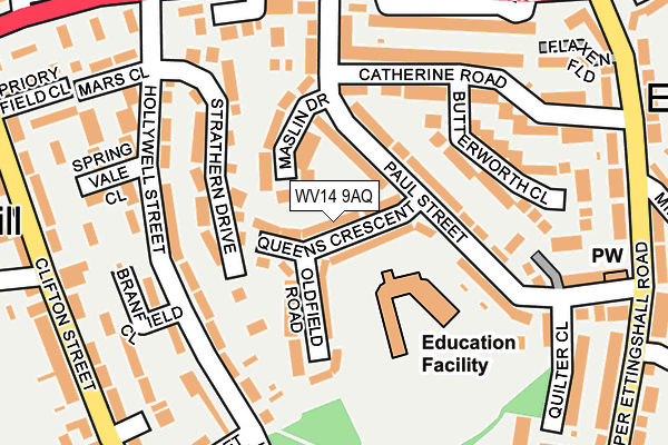 WV14 9AQ map - OS OpenMap – Local (Ordnance Survey)