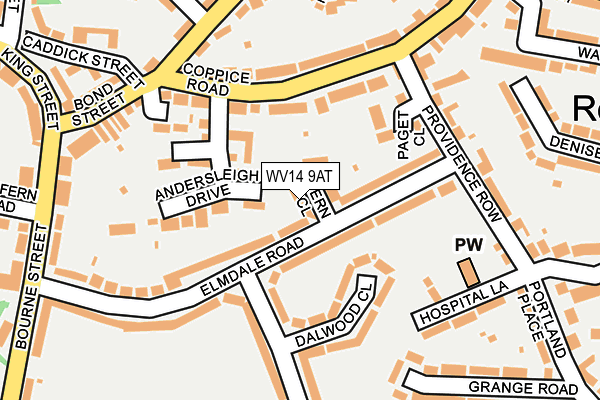 WV14 9AT map - OS OpenMap – Local (Ordnance Survey)