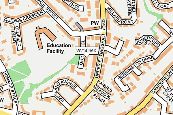 WV14 9AX map - OS OpenMap – Local (Ordnance Survey)