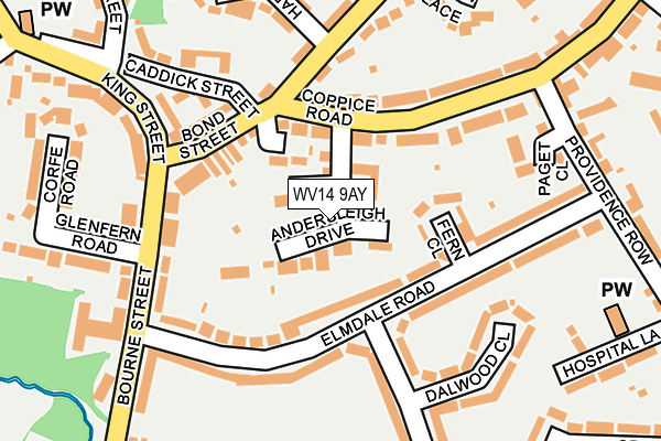 WV14 9AY map - OS OpenMap – Local (Ordnance Survey)