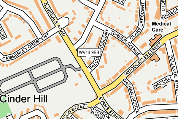WV14 9BB map - OS OpenMap – Local (Ordnance Survey)