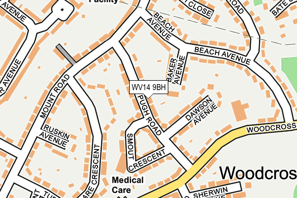WV14 9BH map - OS OpenMap – Local (Ordnance Survey)
