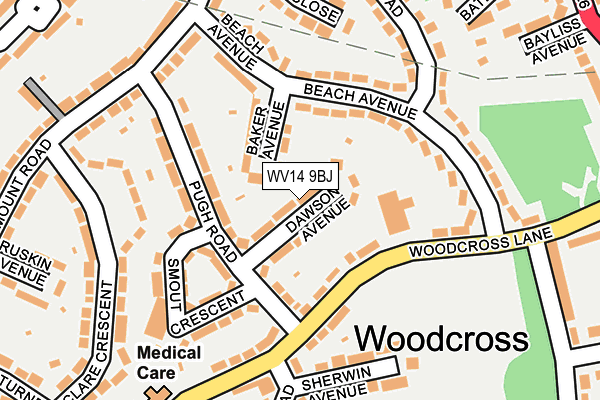 WV14 9BJ map - OS OpenMap – Local (Ordnance Survey)