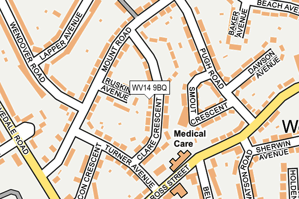 WV14 9BQ map - OS OpenMap – Local (Ordnance Survey)