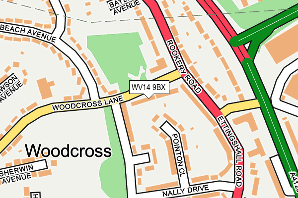 WV14 9BX map - OS OpenMap – Local (Ordnance Survey)