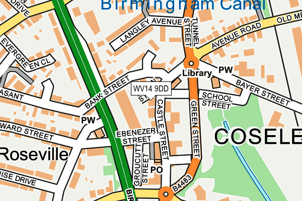 WV14 9DD map - OS OpenMap – Local (Ordnance Survey)