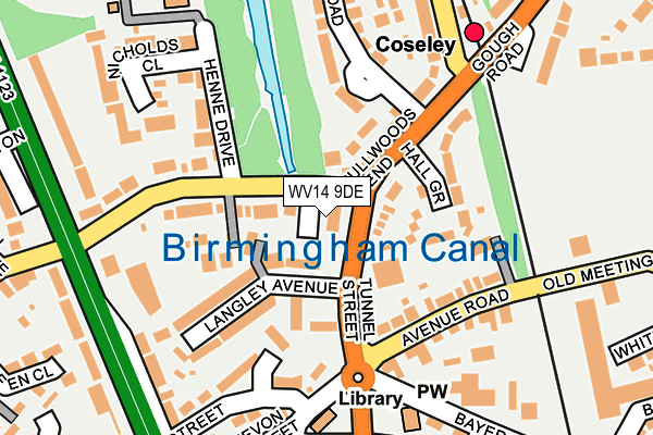 WV14 9DE map - OS OpenMap – Local (Ordnance Survey)