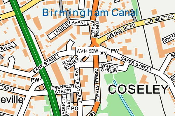 WV14 9DW map - OS OpenMap – Local (Ordnance Survey)