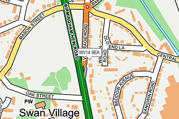 WV14 9EA map - OS OpenMap – Local (Ordnance Survey)
