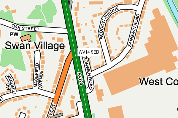 WV14 9ED map - OS OpenMap – Local (Ordnance Survey)