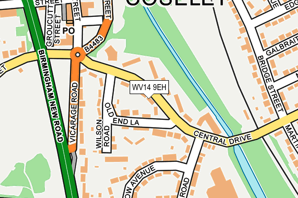 WV14 9EH map - OS OpenMap – Local (Ordnance Survey)