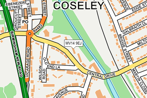 WV14 9EJ map - OS OpenMap – Local (Ordnance Survey)