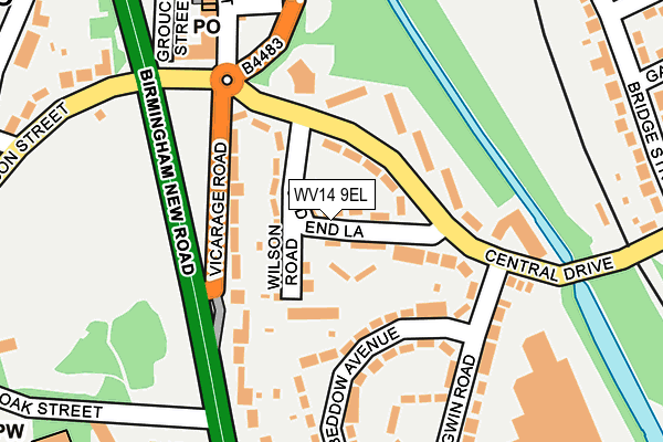 WV14 9EL map - OS OpenMap – Local (Ordnance Survey)