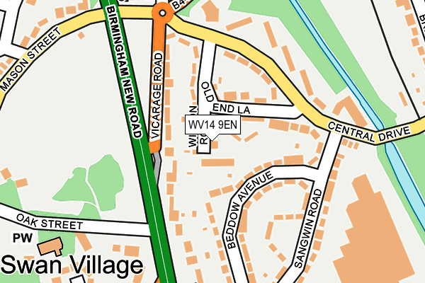 WV14 9EN map - OS OpenMap – Local (Ordnance Survey)