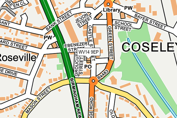 WV14 9EP map - OS OpenMap – Local (Ordnance Survey)
