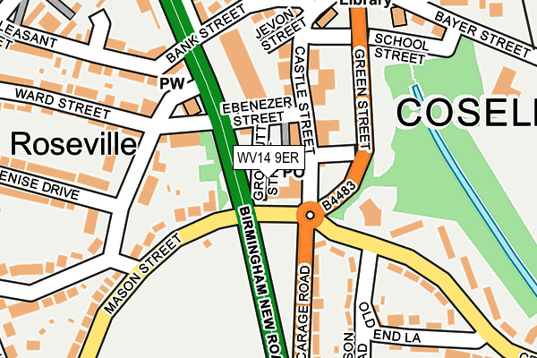 WV14 9ER map - OS OpenMap – Local (Ordnance Survey)