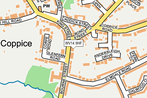 WV14 9HF map - OS OpenMap – Local (Ordnance Survey)