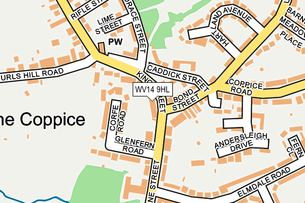 WV14 9HL map - OS OpenMap – Local (Ordnance Survey)