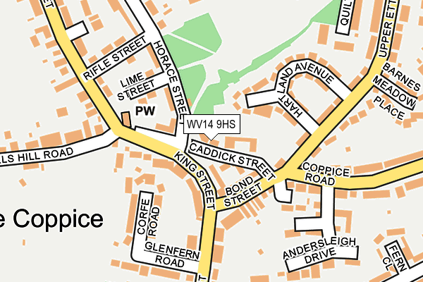 WV14 9HS map - OS OpenMap – Local (Ordnance Survey)