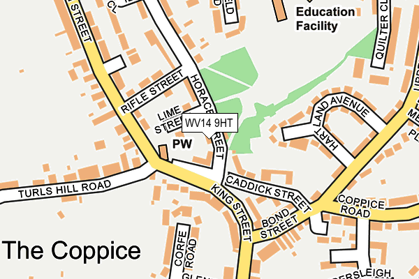 WV14 9HT map - OS OpenMap – Local (Ordnance Survey)