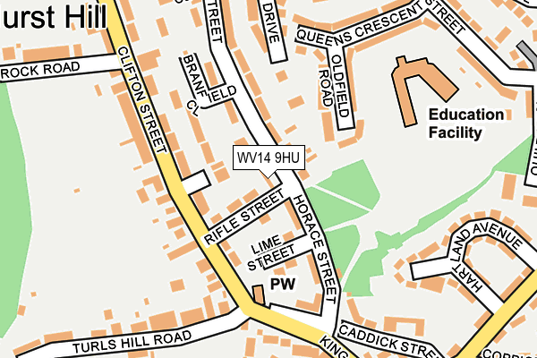 WV14 9HU map - OS OpenMap – Local (Ordnance Survey)