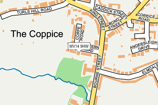 WV14 9HW map - OS OpenMap – Local (Ordnance Survey)