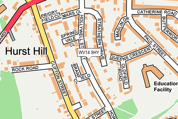 WV14 9HY map - OS OpenMap – Local (Ordnance Survey)