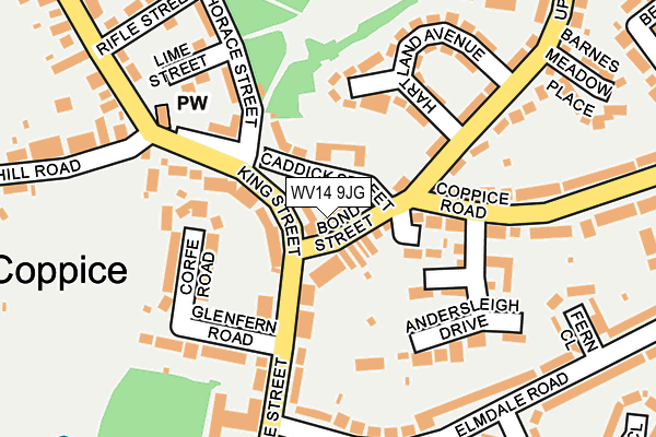 WV14 9JG map - OS OpenMap – Local (Ordnance Survey)