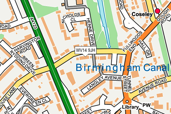 WV14 9JH map - OS OpenMap – Local (Ordnance Survey)
