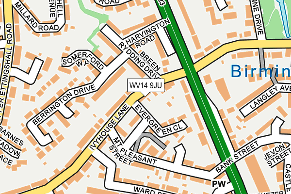 WV14 9JU map - OS OpenMap – Local (Ordnance Survey)