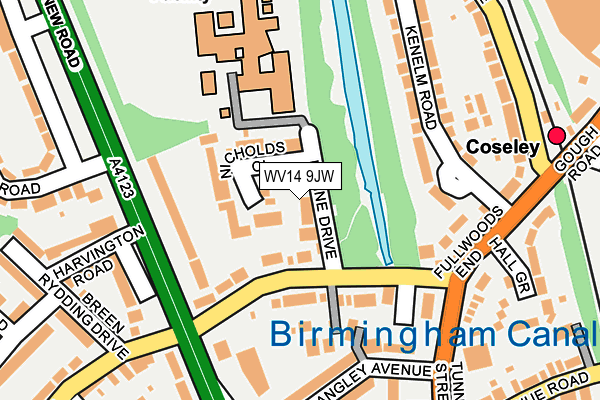 WV14 9JW map - OS OpenMap – Local (Ordnance Survey)
