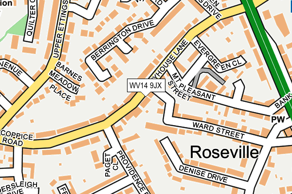 WV14 9JX map - OS OpenMap – Local (Ordnance Survey)