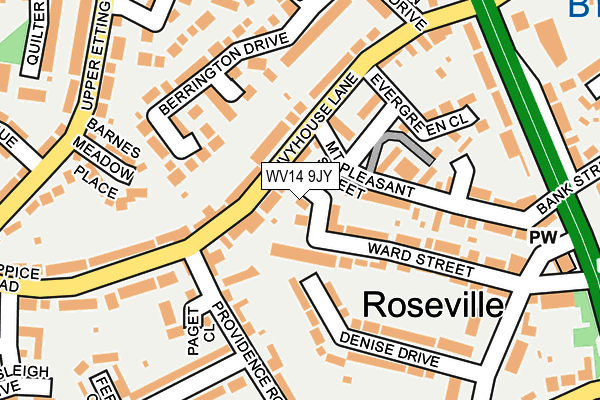 WV14 9JY map - OS OpenMap – Local (Ordnance Survey)