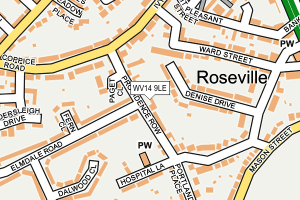 WV14 9LE map - OS OpenMap – Local (Ordnance Survey)