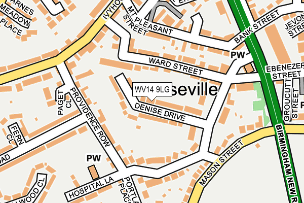 WV14 9LG map - OS OpenMap – Local (Ordnance Survey)